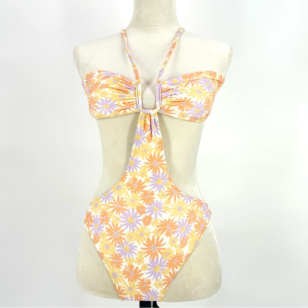 L*Space | NWT XS Marina One Piece Bitsy Floral Cut Out Swim Suit Revolve Women’s